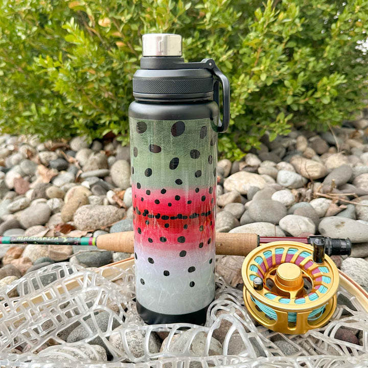 Trout Pattern 32oz Stainless Steel Water Bottle