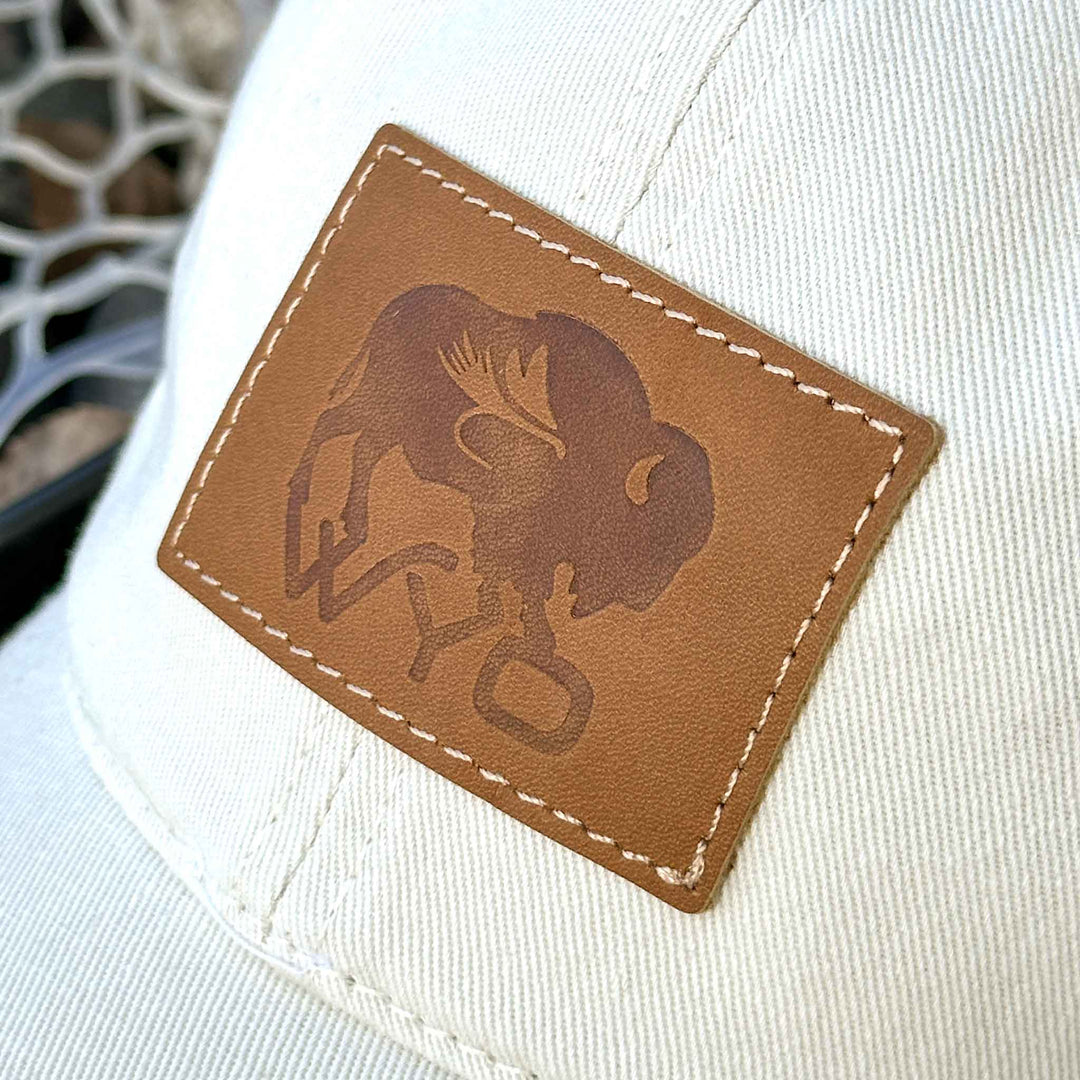 Wyo Fly Bison Leather Patch Dad Hat