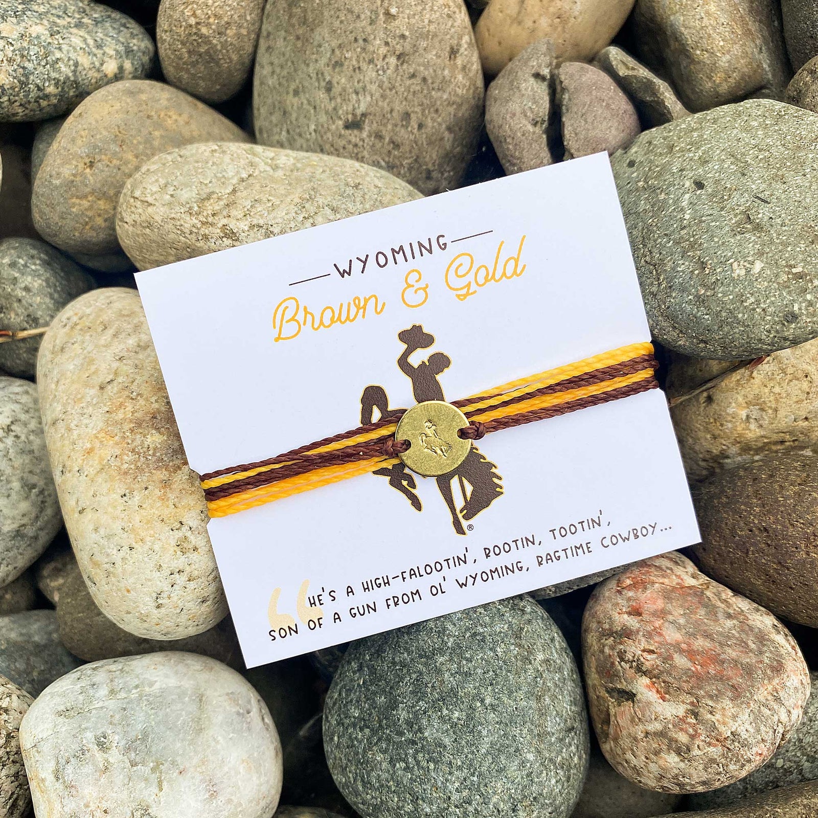 Fly Fish Wyoming Jewelry Wyoming Cowboys Brown and Gold Bracelet (Limited Edition)