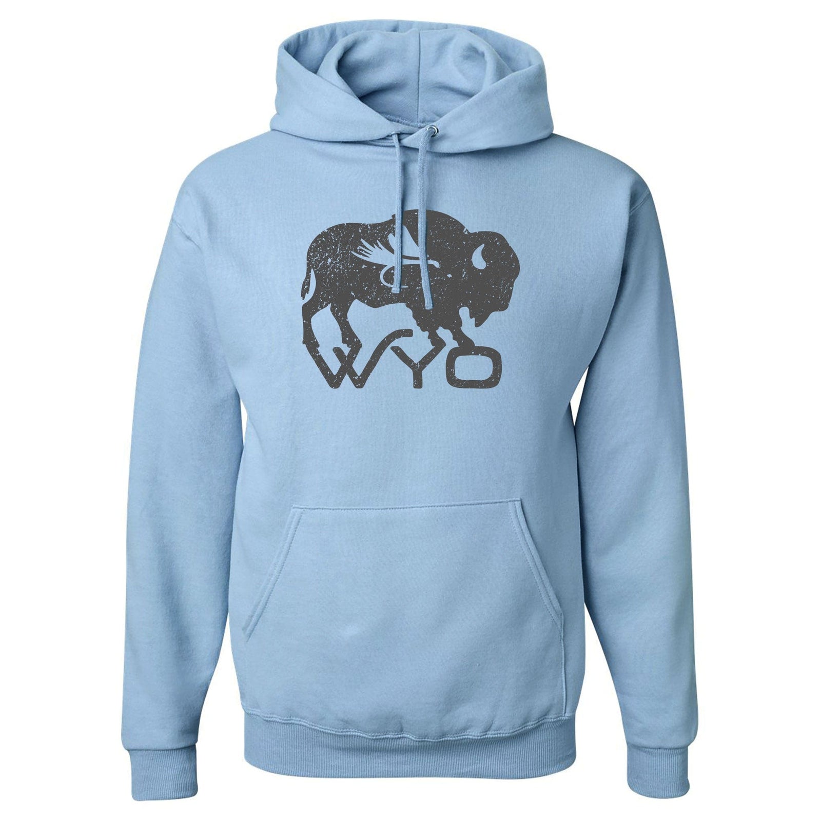 Fly Fish Wyoming Men's S / Sky Blue Wyo Bison Fly Hooded Sweatshirt