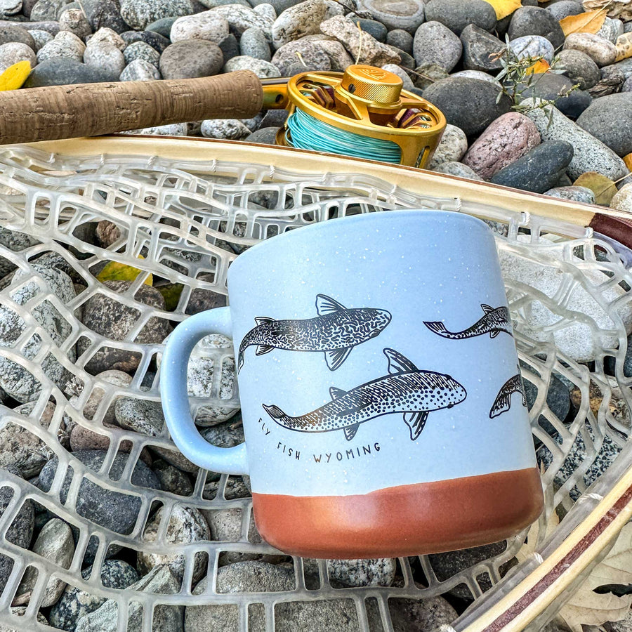 Fly Fish Wyoming Mug Trout Swimming Ceramic Mug