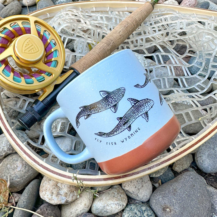 Fly Fish Wyoming Mug Trout Swimming Ceramic Mug