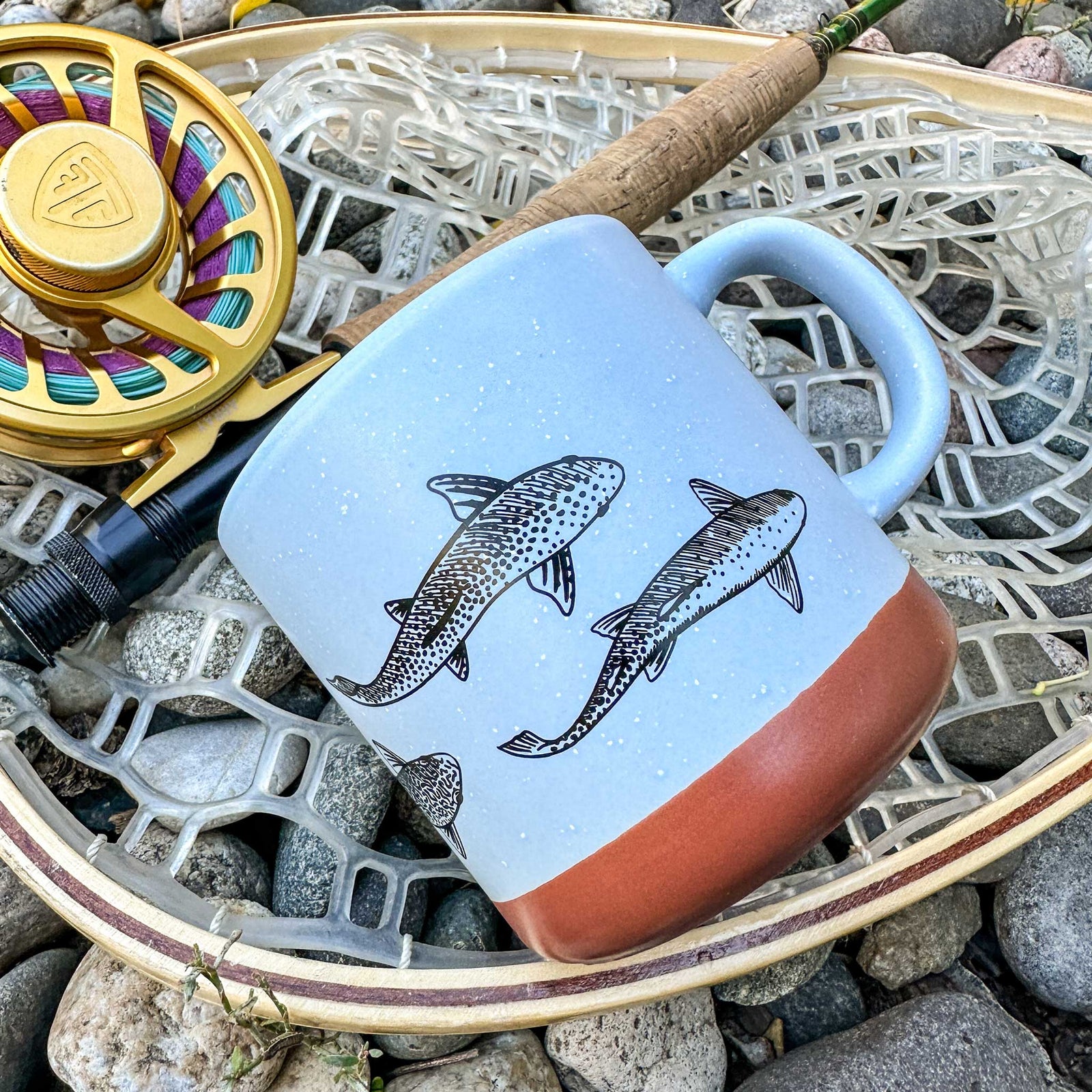 Fly Fish Wyoming Mug Trout Swimming Ceramic Mug