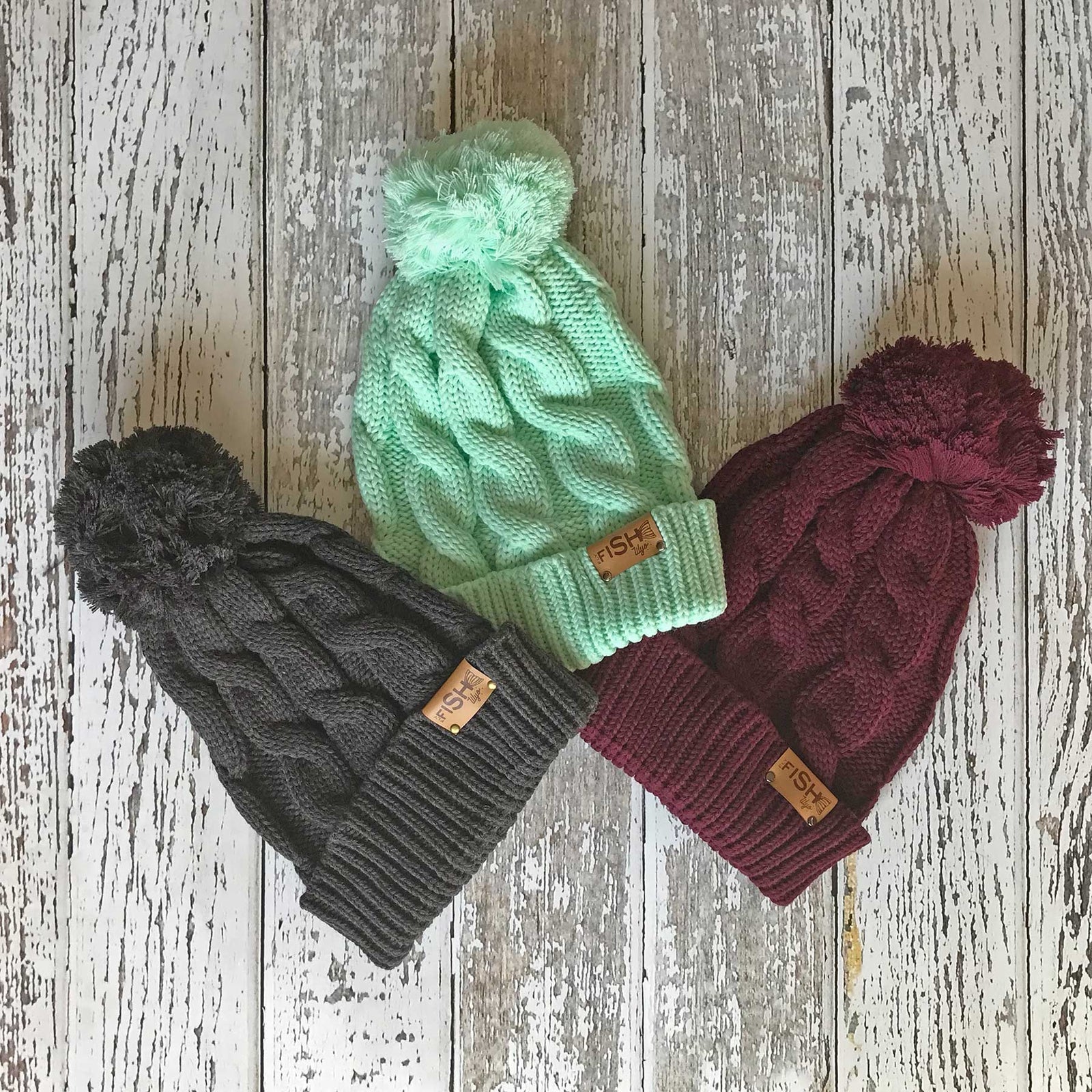 Fly Fish Wyoming Beanie Fishy Cable Knit Beanie