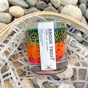 Fly Fish Wyoming Candle Wyo Brook Trout Pattern Candle - NEW