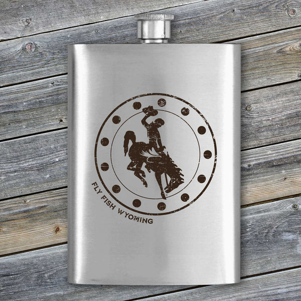Fly Fish Wyoming Flasks Stainless Steel Flasks - 8 oz