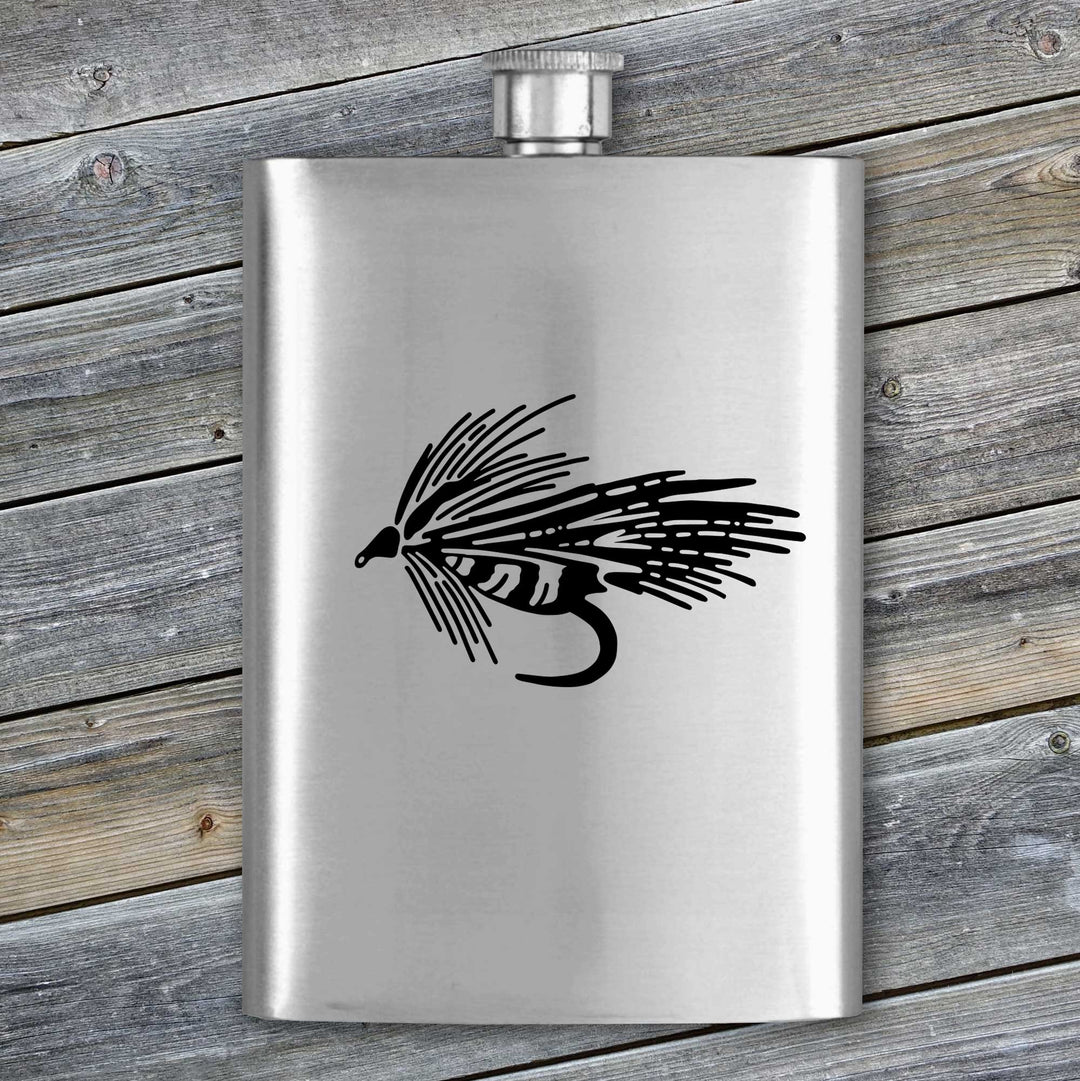 Fly Fish Wyoming Flasks Streamer Stainless Steel Flasks - 8 oz