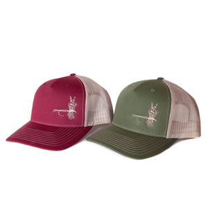 Fly Fish Wyoming Hat Dry Fly Trucker - So Fly Series 3  //  2 COLORS