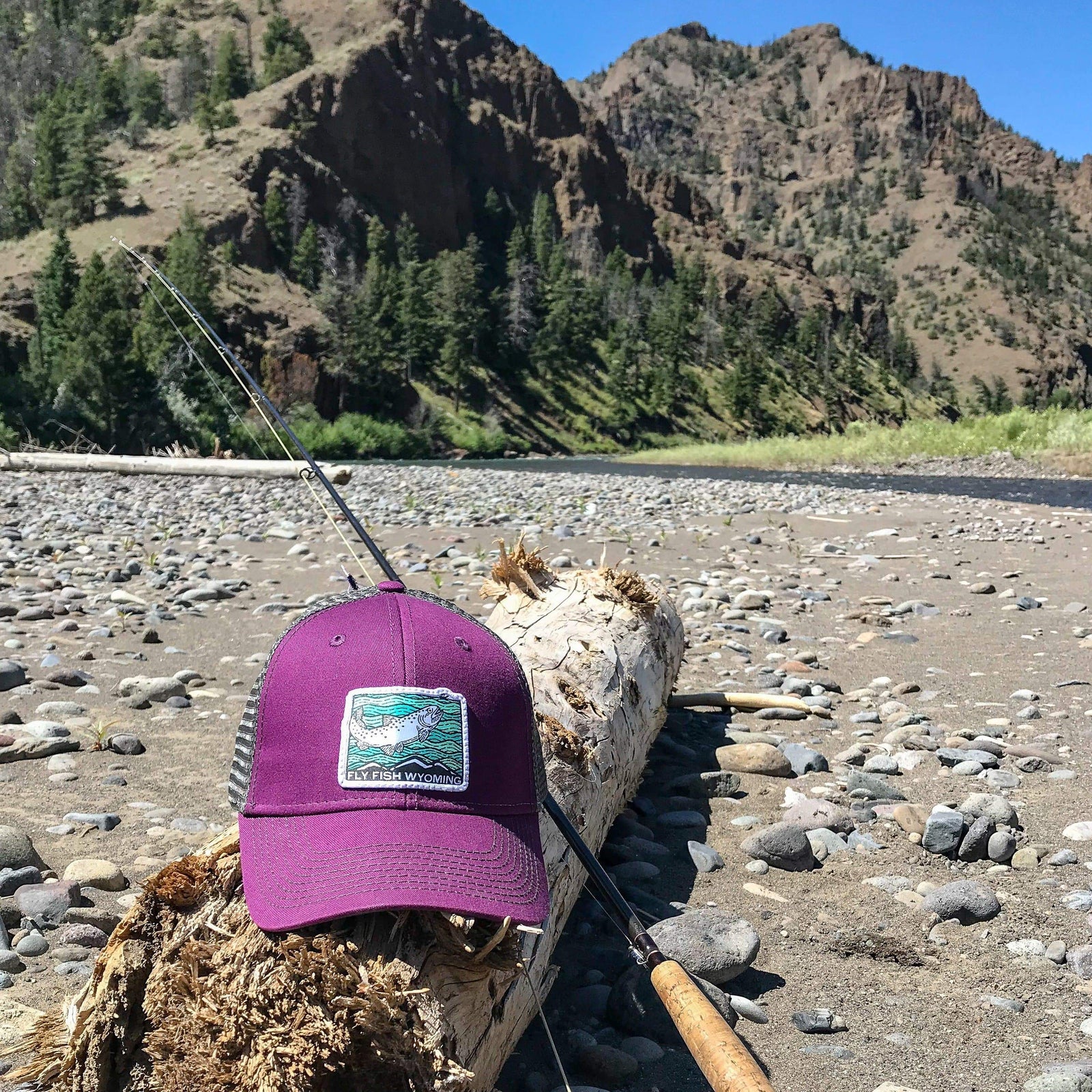 Fly Fish Wyoming Hat Fish Rising Trucker Hat