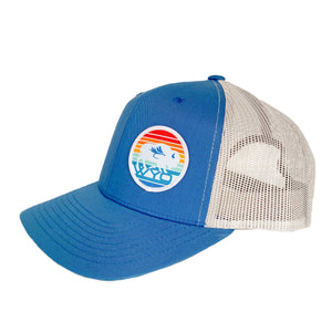 Fly Fish Wyoming Hat Retro Bison Sunset Patch Hat