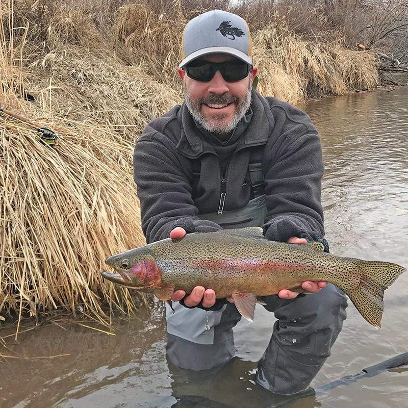 Fly Fish Wyoming Hat Heather Gray and Gold Streamer Trucker - Gray/Gold - So Fly Series 1