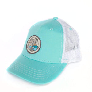 Fly Fish Wyoming Hat Teal Youth Reel Mountain Fish Patch Hat