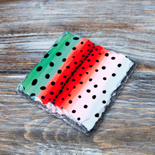 Fly Fish Wyoming Home Goods Trout Pattern Slate Coasters