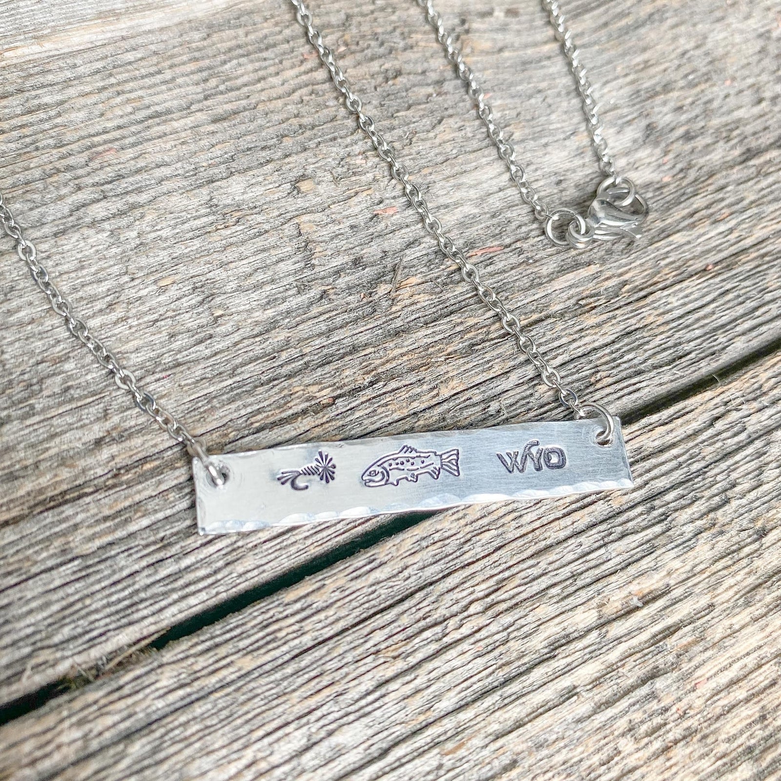 Fly Fish Wyoming Jewelry Silver Fly Fish Wyoming Necklace