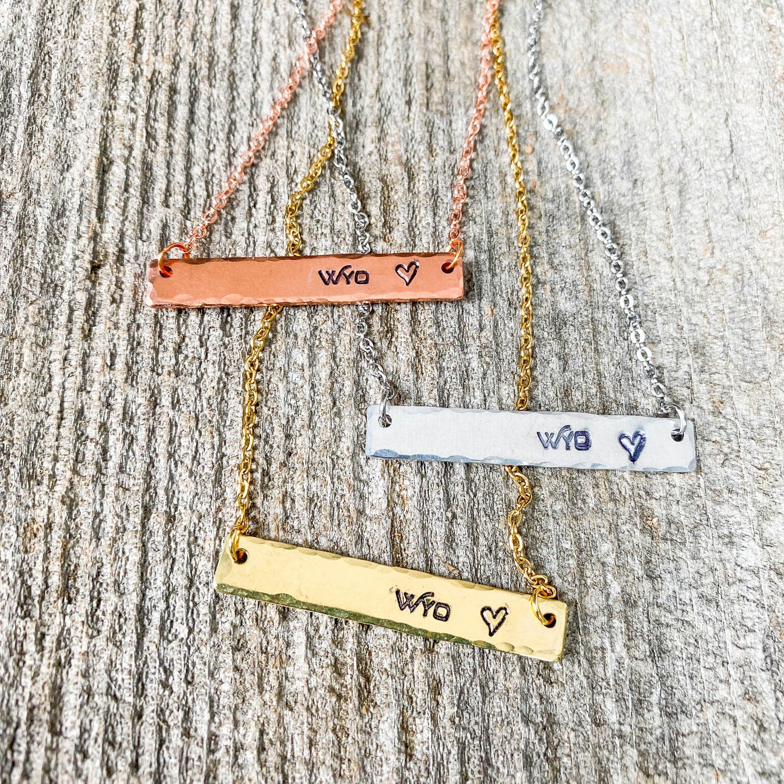 Fly Fish Wyoming Jewelry Wyo + Love Necklace