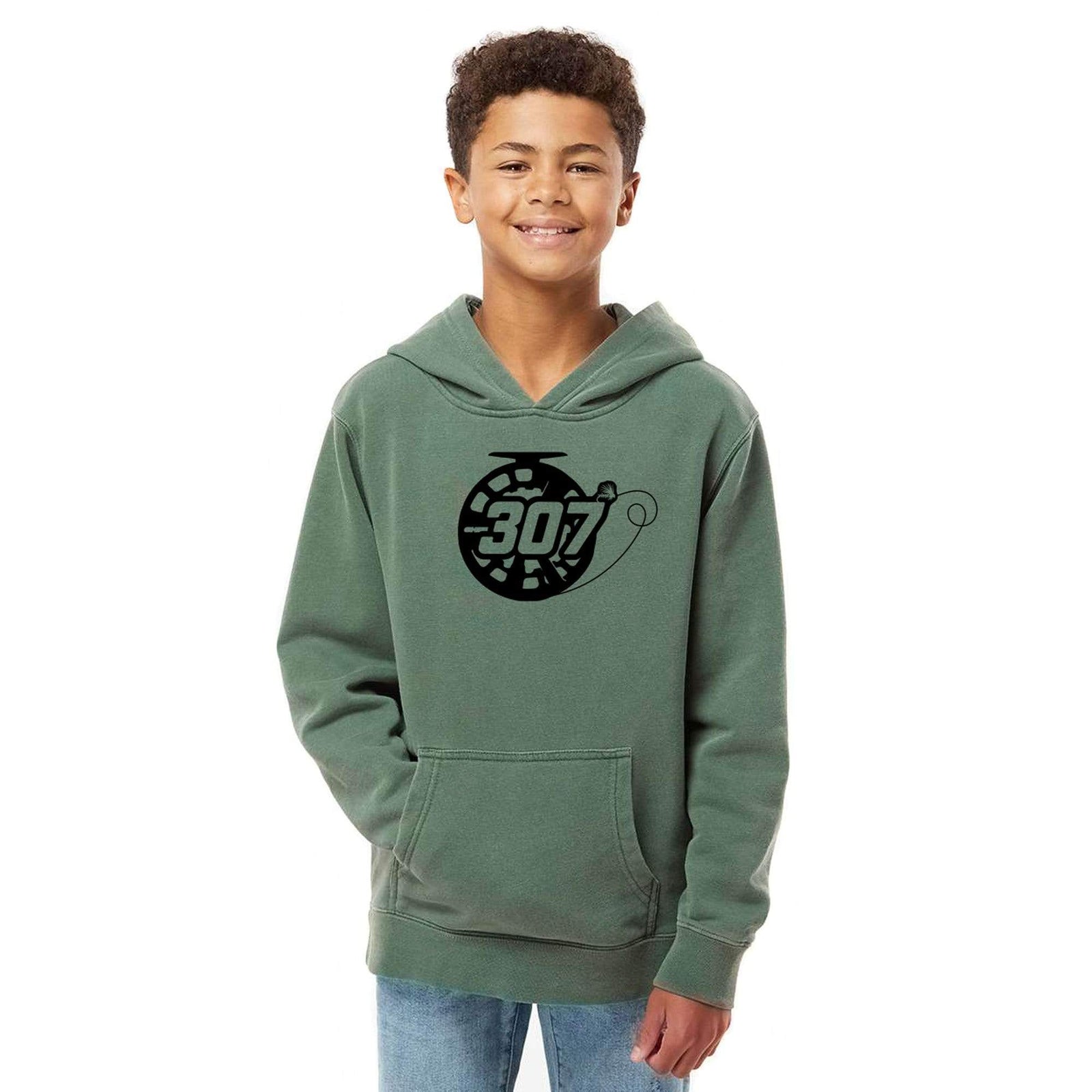 Fly Fish Wyoming Kids Youth 307 Reel Sweatshirt Hoodie