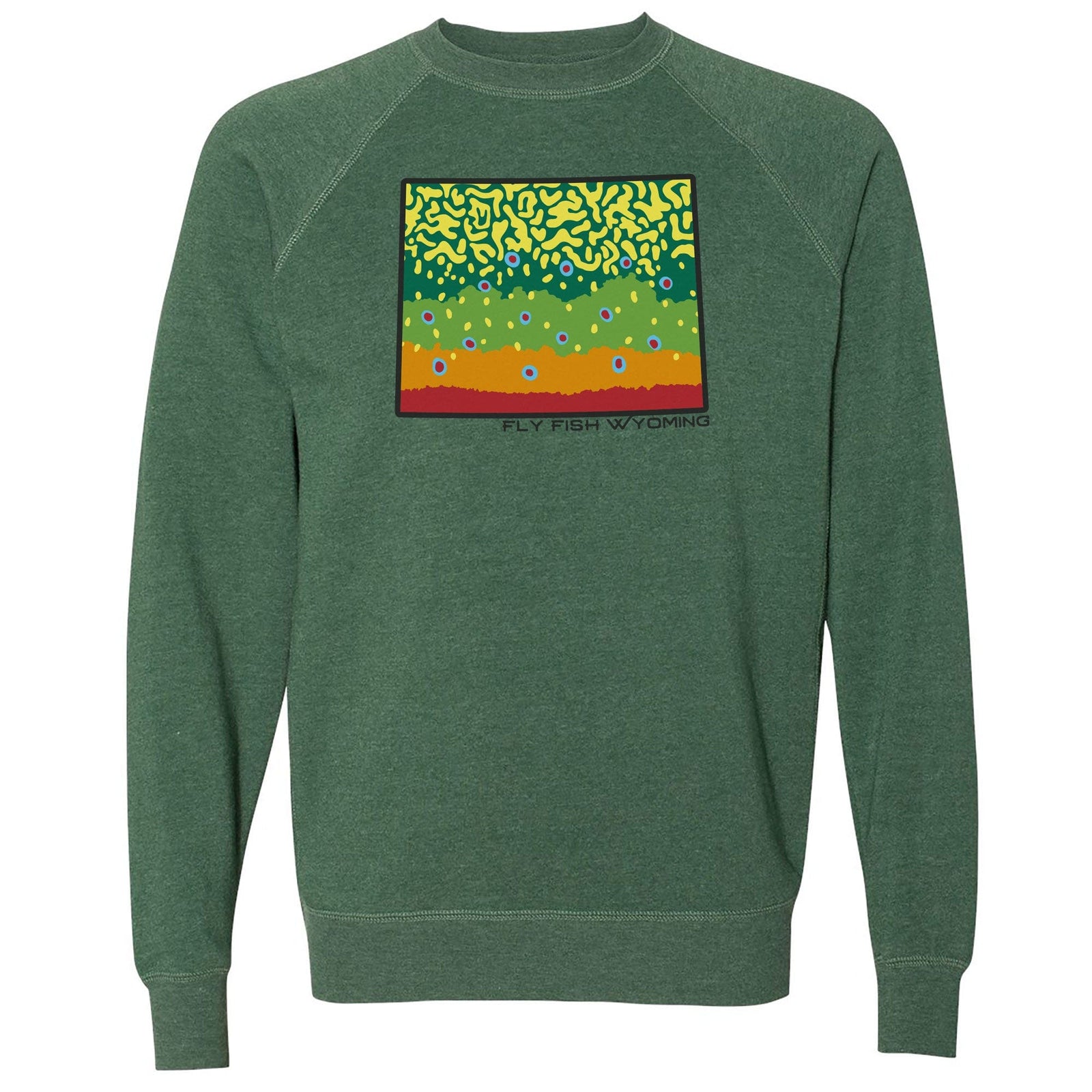 Fly Fish Wyoming Men's Brook Trout Pattern Crewneck Sweatshirt