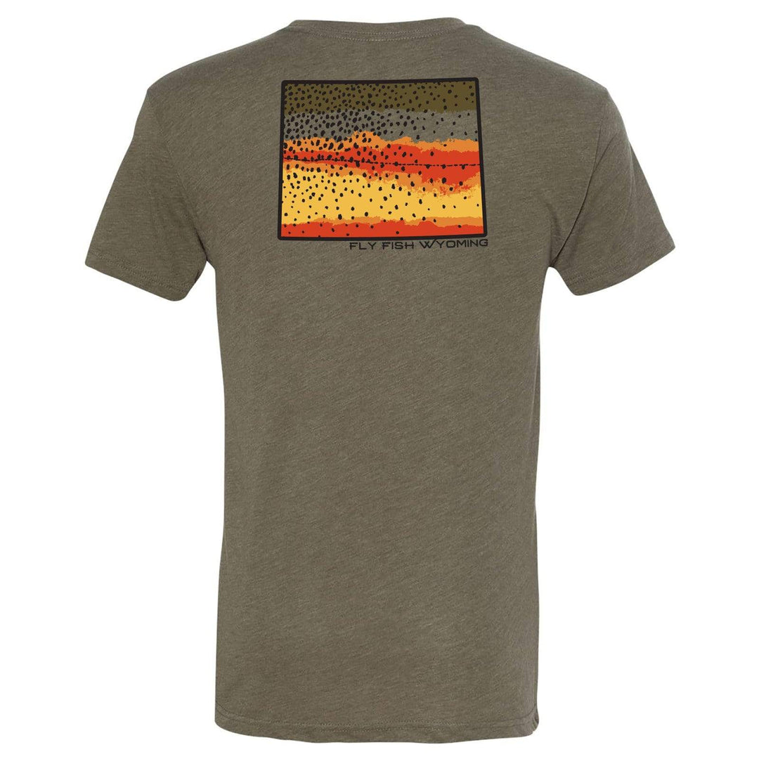 Fly Fish Wyoming Men's S / Military Green Cutthroat Trout Pattern Tee