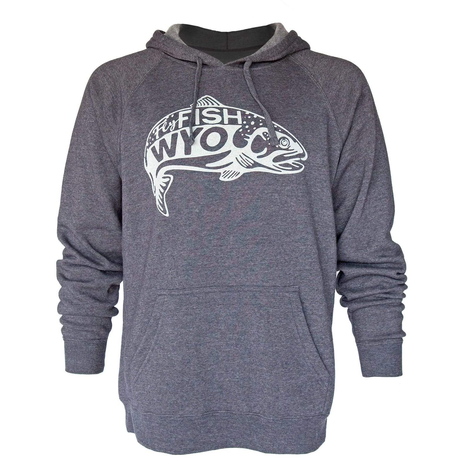 Fly Fish Wyoming Men's S / midnight heather Fish Jump Hoodie - Midnight Gray