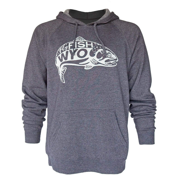 Fly Fish Wyoming Men's S / midnight heather Fish Jump Hoodie - Midnight Gray