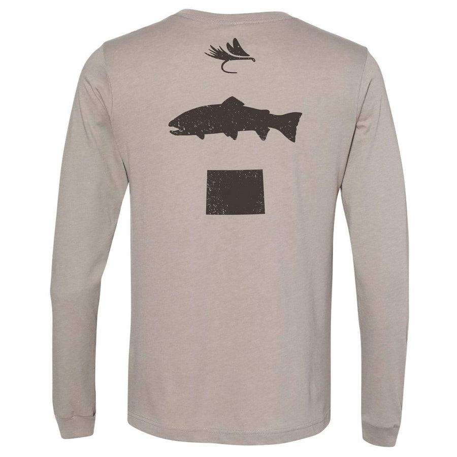 Fly Fish Wyoming Men's S / Stone Fly Fish Wyoming Spine Design Long Sleeve - 2.0