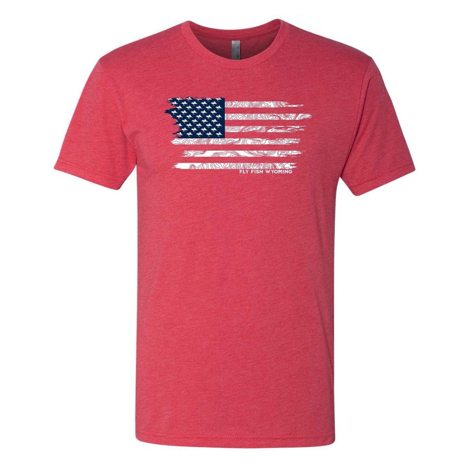 Fly Fish Wyoming Men's Fly Fish Wyoming® USA Flag Tee