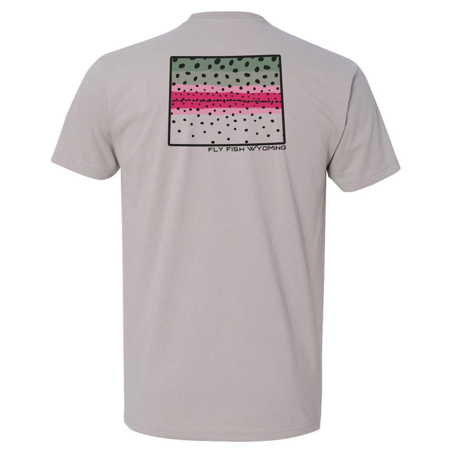 Fly Fish Wyoming Men's S / Light Grey Rainbow Trout Pattern Tee