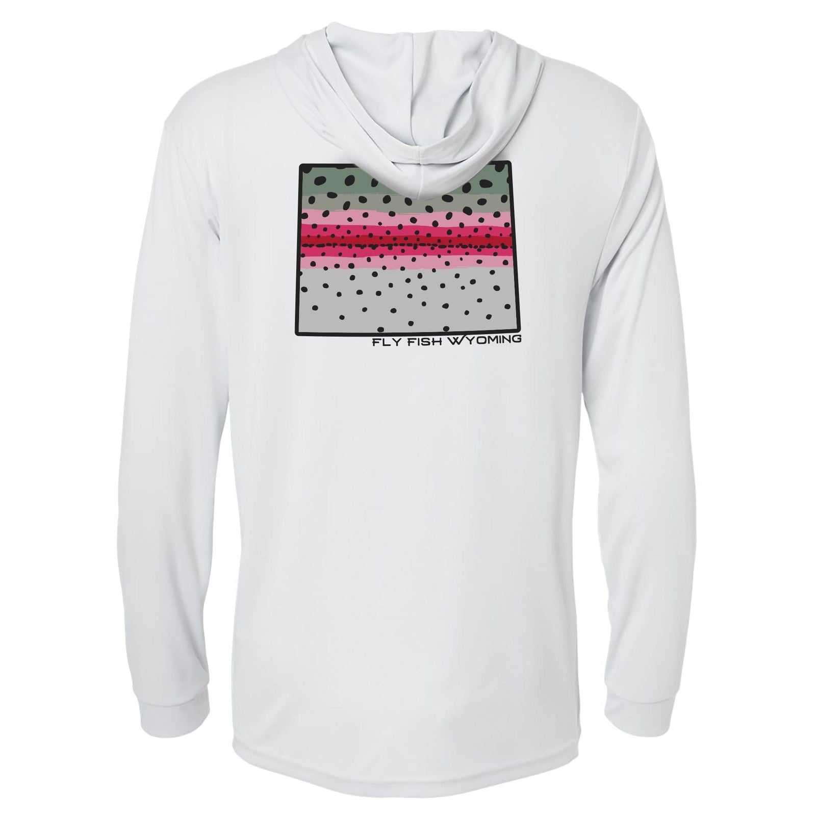 Fly Fish Wyoming Men's Rainbow Trout Performance Hooded Long Sleeve T-Shirt - Unisex