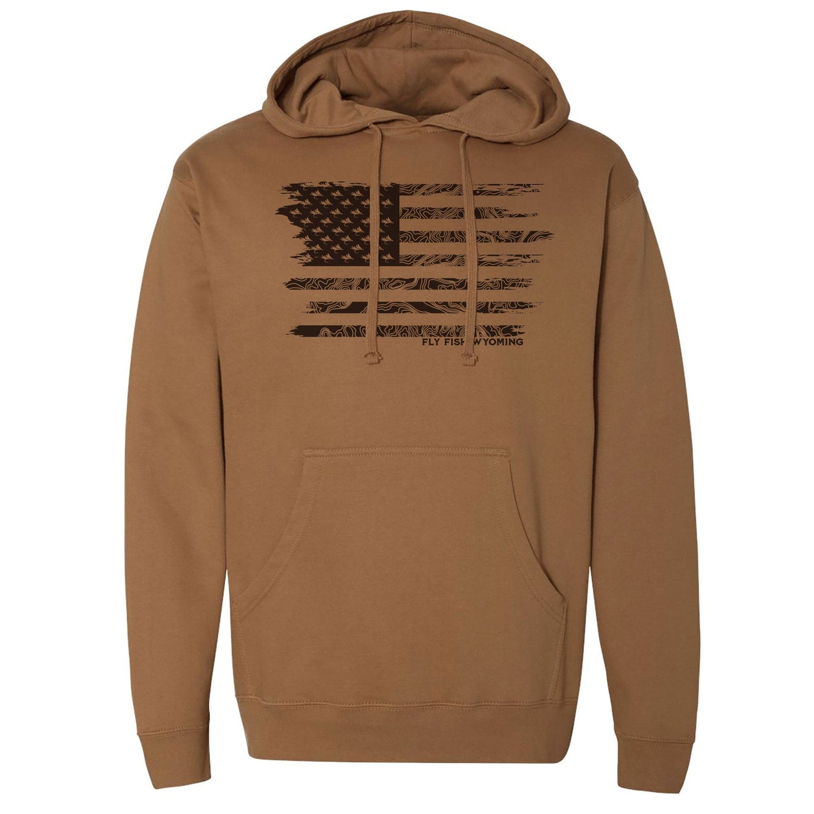 Fly Fish Wyoming Men's S Topo Fly Flag Hooded Sweatshirt