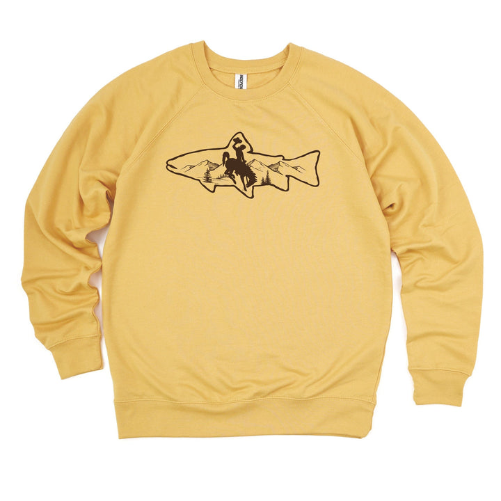 Fly Fish Wyoming Men's S Wyoming Trout Crewneck Sweatshirt
