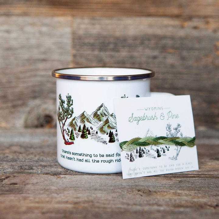 Fly Fish Wyoming Mug Sagebrush + Pine Camp Mug + Bracelet Gift Set - LIMITED TIME ONLY