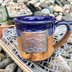 Fly Fish Wyoming Mug Handmade Wyoming Mountain Trout Mugs