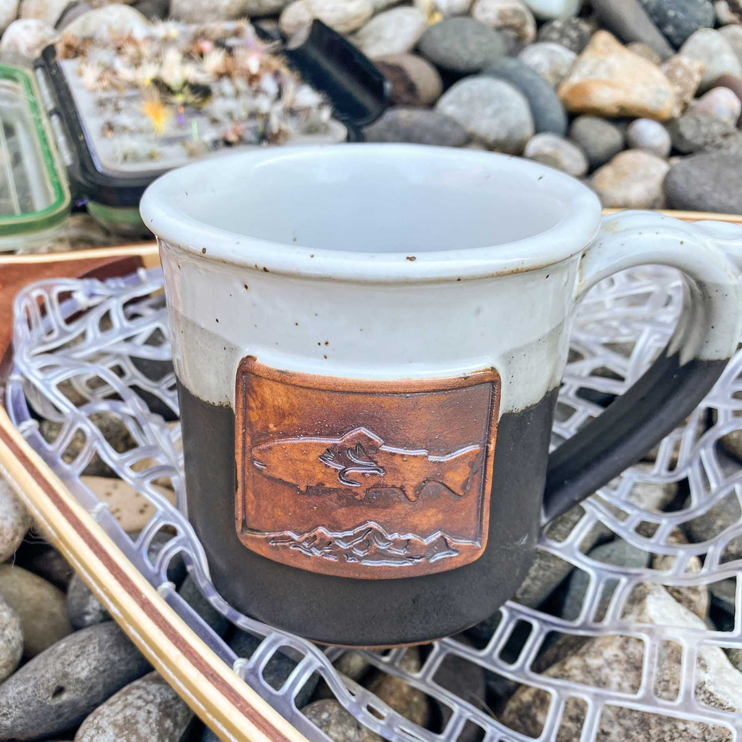 Fly Fish Wyoming Mug Handmade Wyoming Mountain Trout Mugs