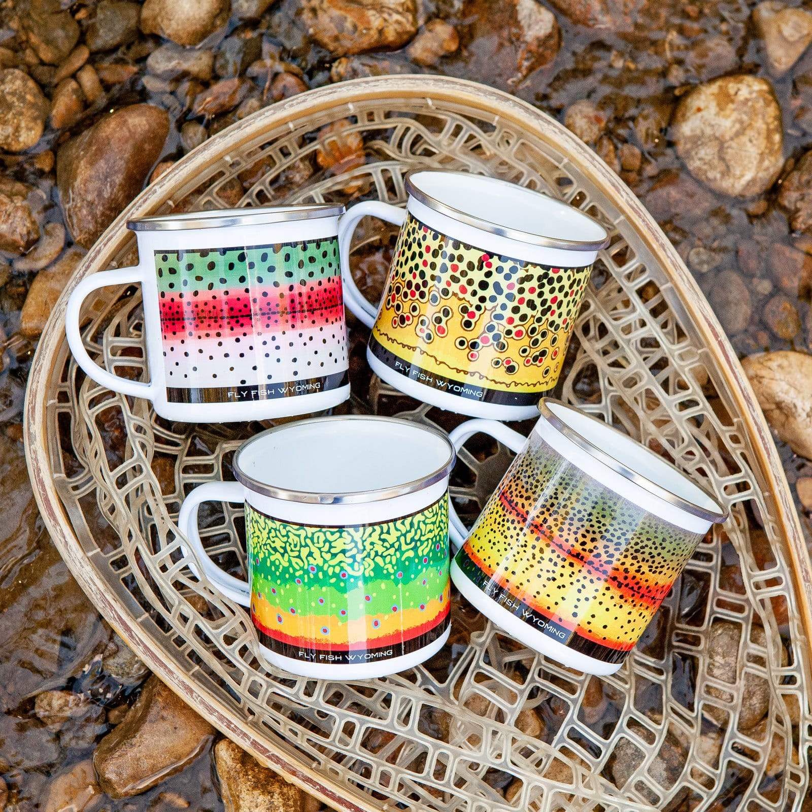 Fly Fish Wyoming Mug Trout Pattern Camp Mugs