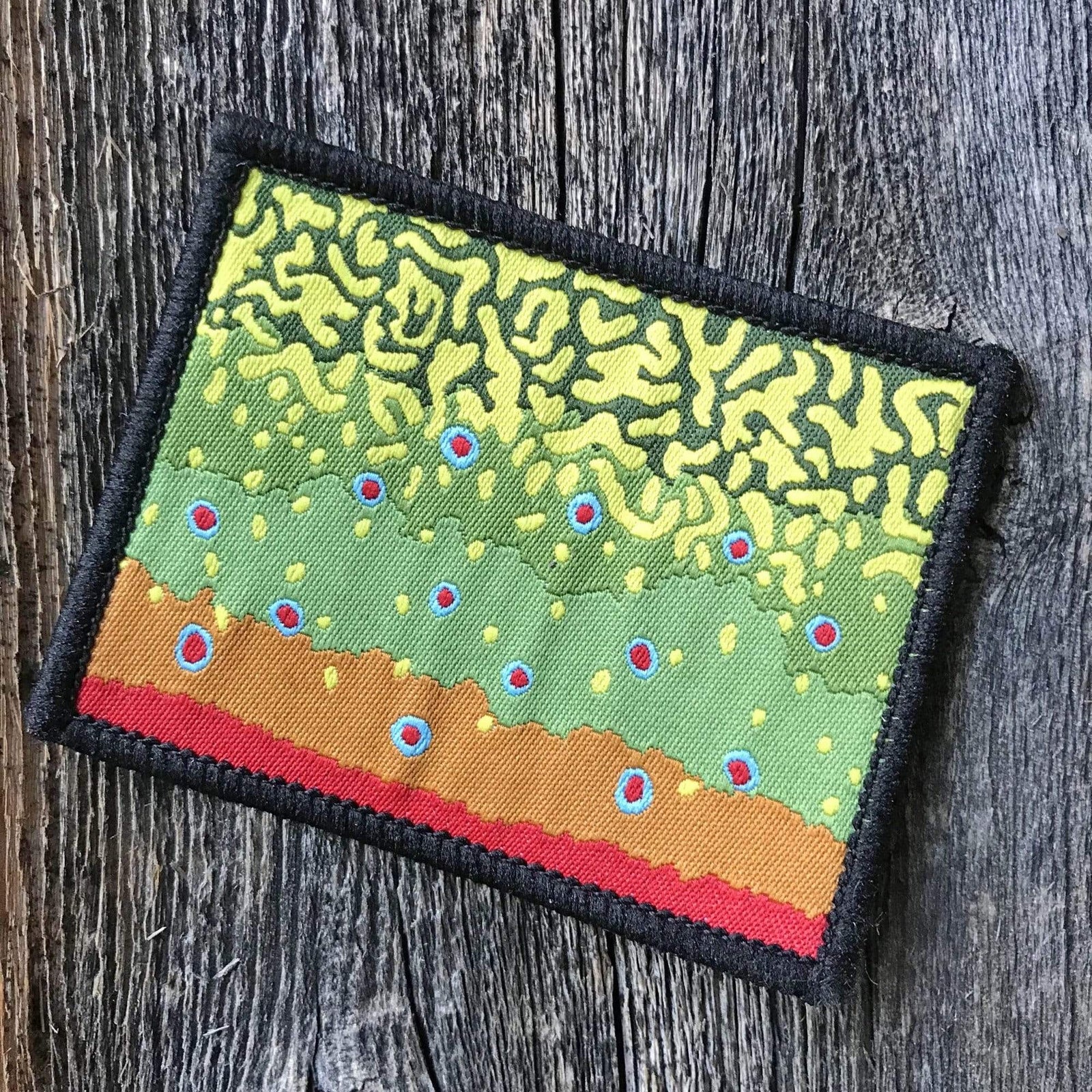 Fly Fish Wyoming Patch Brook Wyo Brook Trout Pattern Iron-On Patch