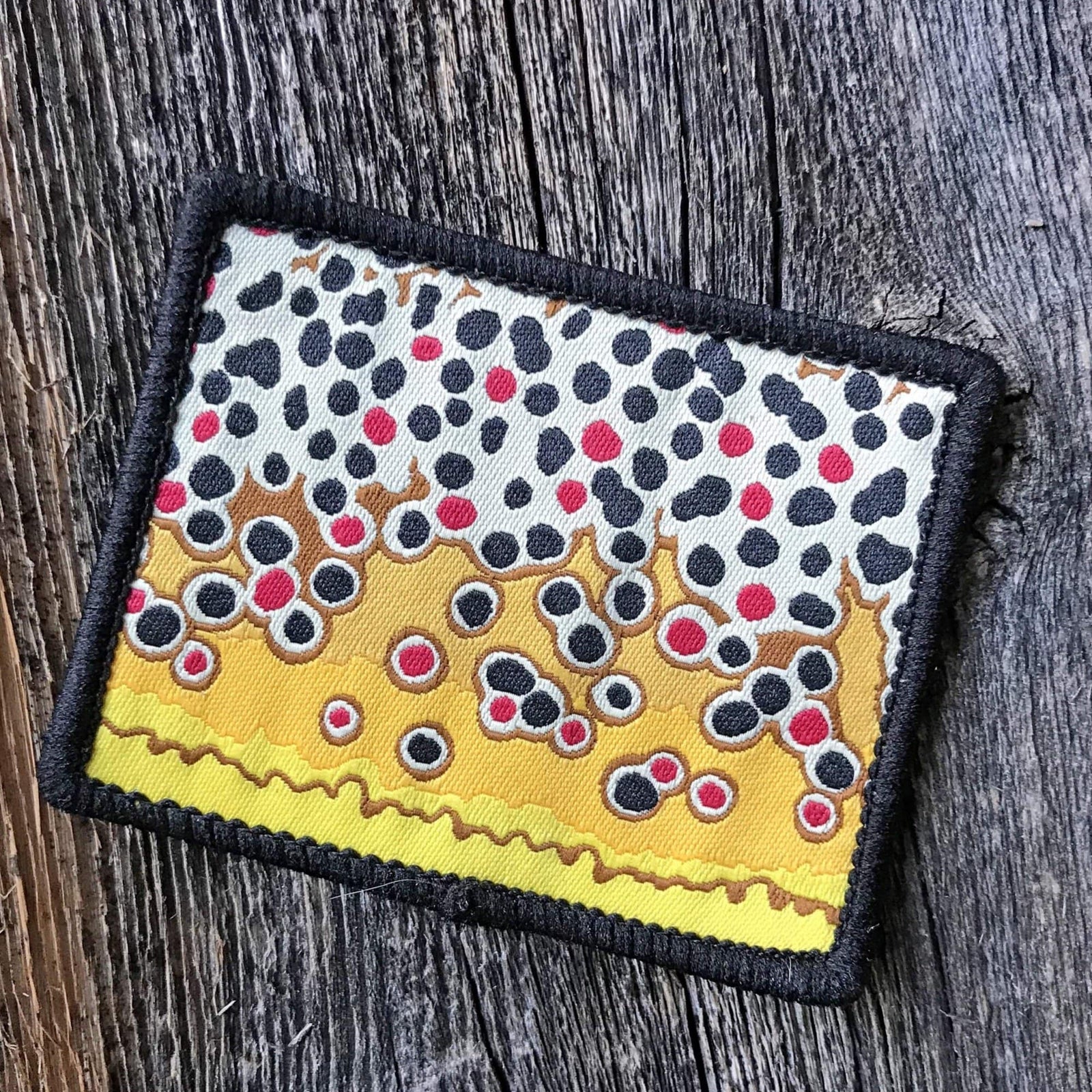 Fly Fish Wyoming Patch Brown Wyo Brown Trout Pattern Iron-On Patch