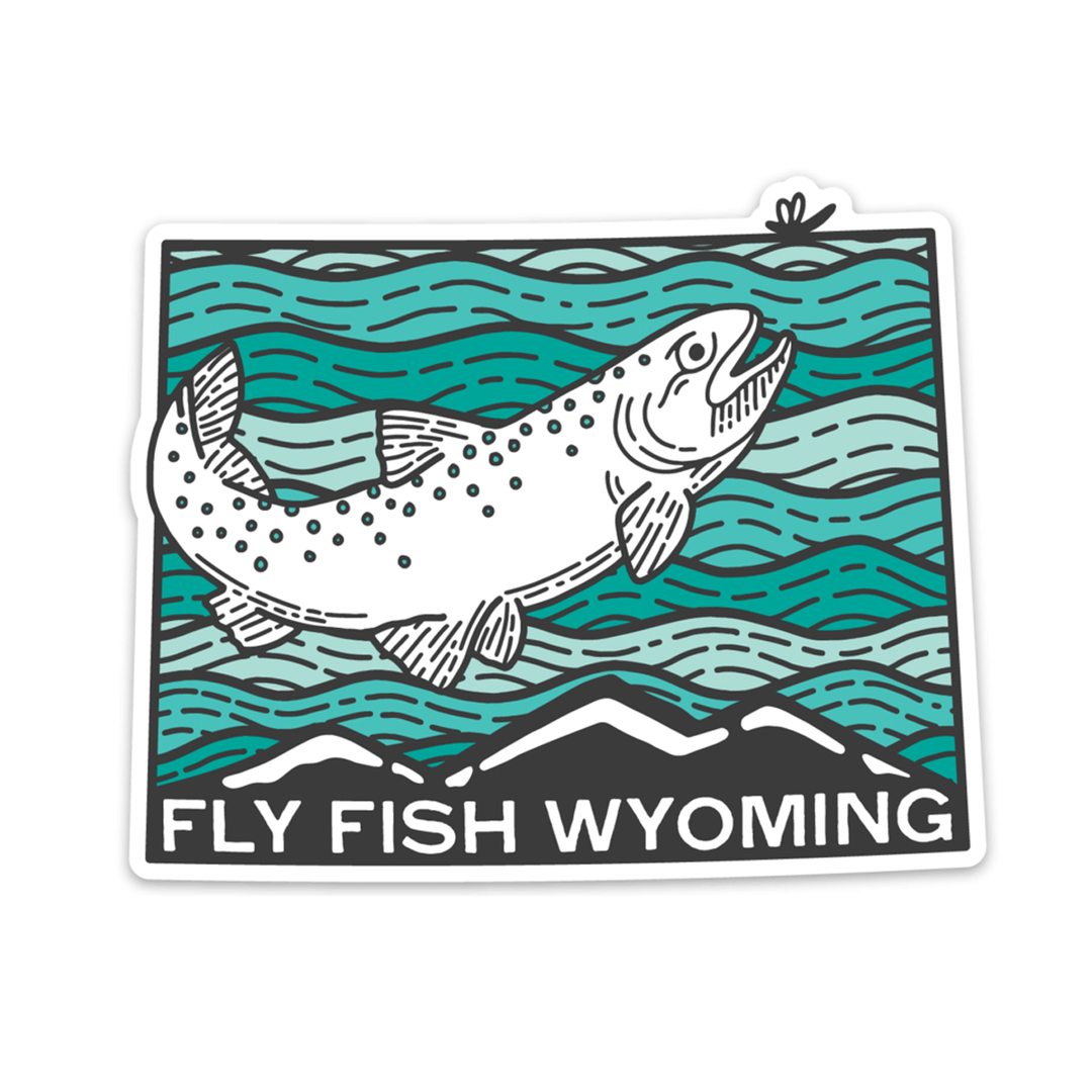 Fly Fish Wyoming Sticker Fish Rising Sticker