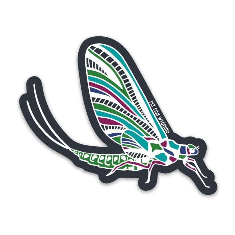 Fly Fish Wyoming Sticker Mayfly Sticker - Bright