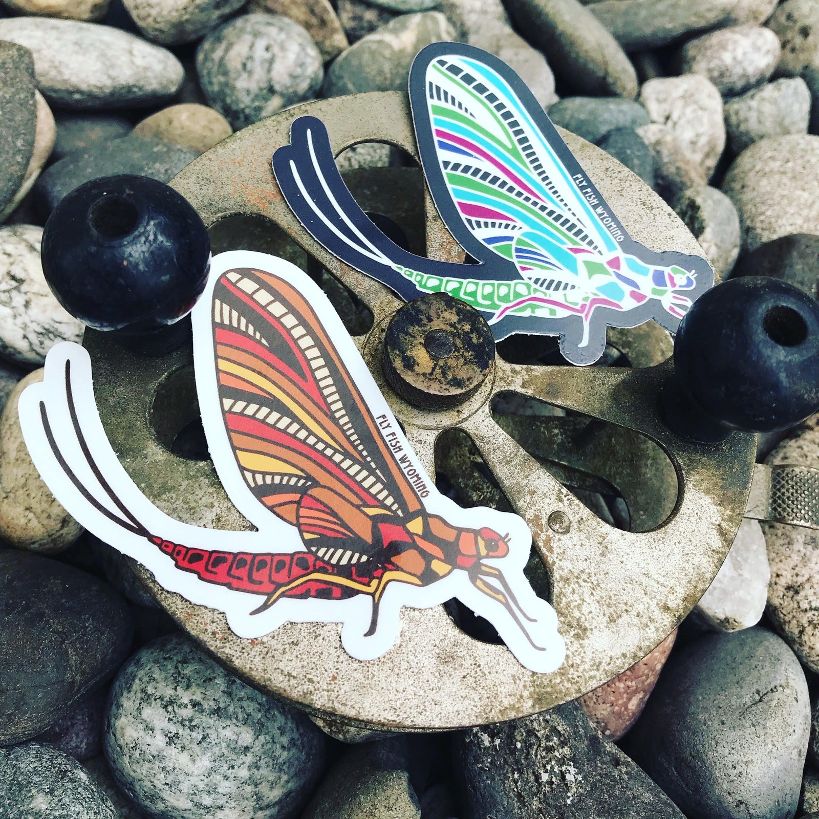 Fly Fish Wyoming Sticker Mayfly Sticker - Fall Theme