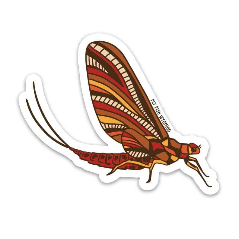 Fly Fish Wyoming Sticker Mayfly Sticker - Fall Theme
