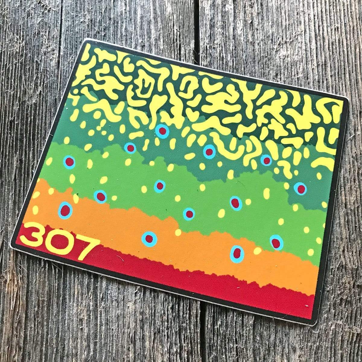 Fly Fish Wyoming Sticker Wyo Brook Trout Pattern Sticker