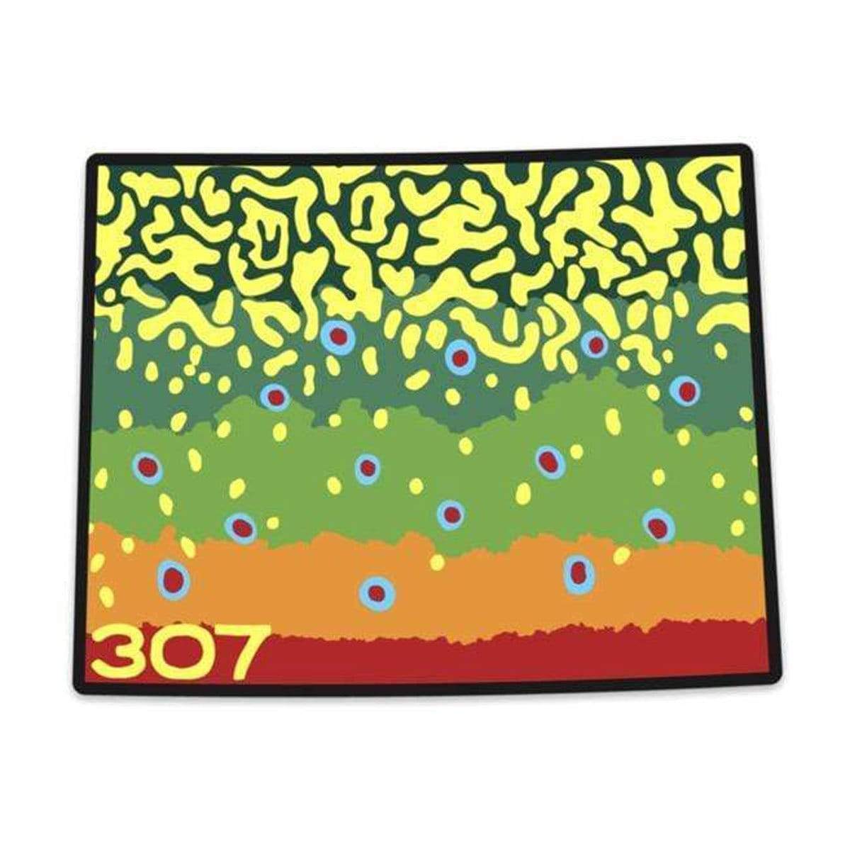 Fly Fish Wyoming Sticker Wyo Brook Trout Pattern Sticker