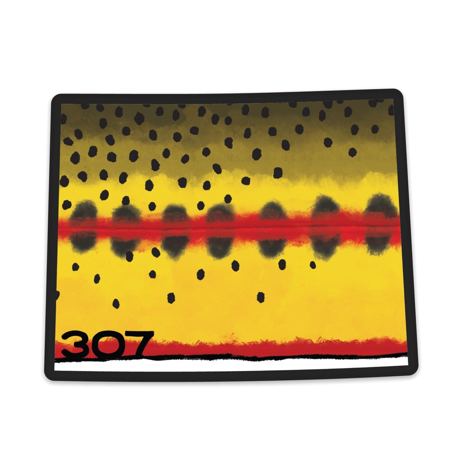 Fly Fish Wyoming Sticker Wyo Golden Trout Pattern Sticker