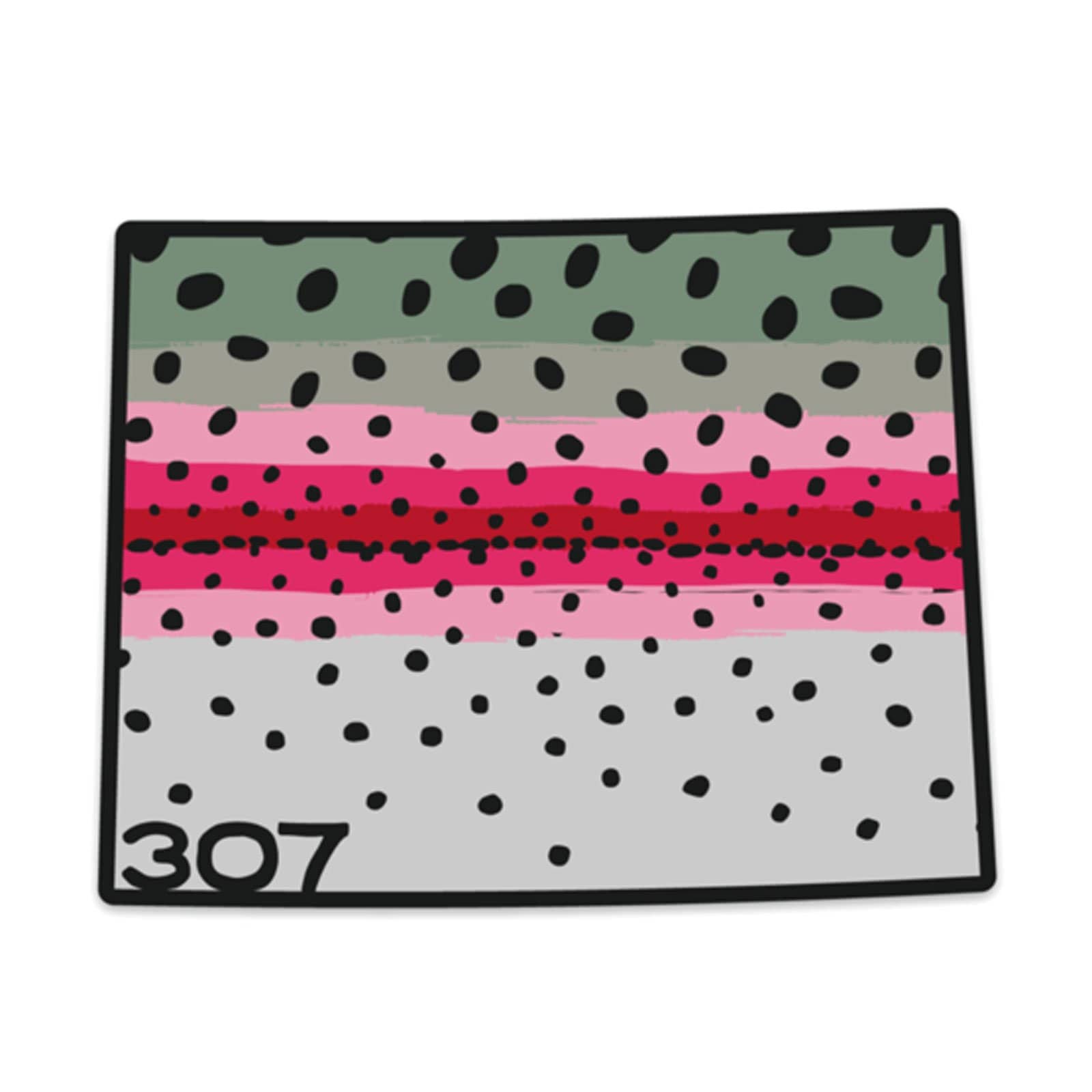 Fly Fish Wyoming Sticker Wyo Rainbow Trout Pattern Sticker