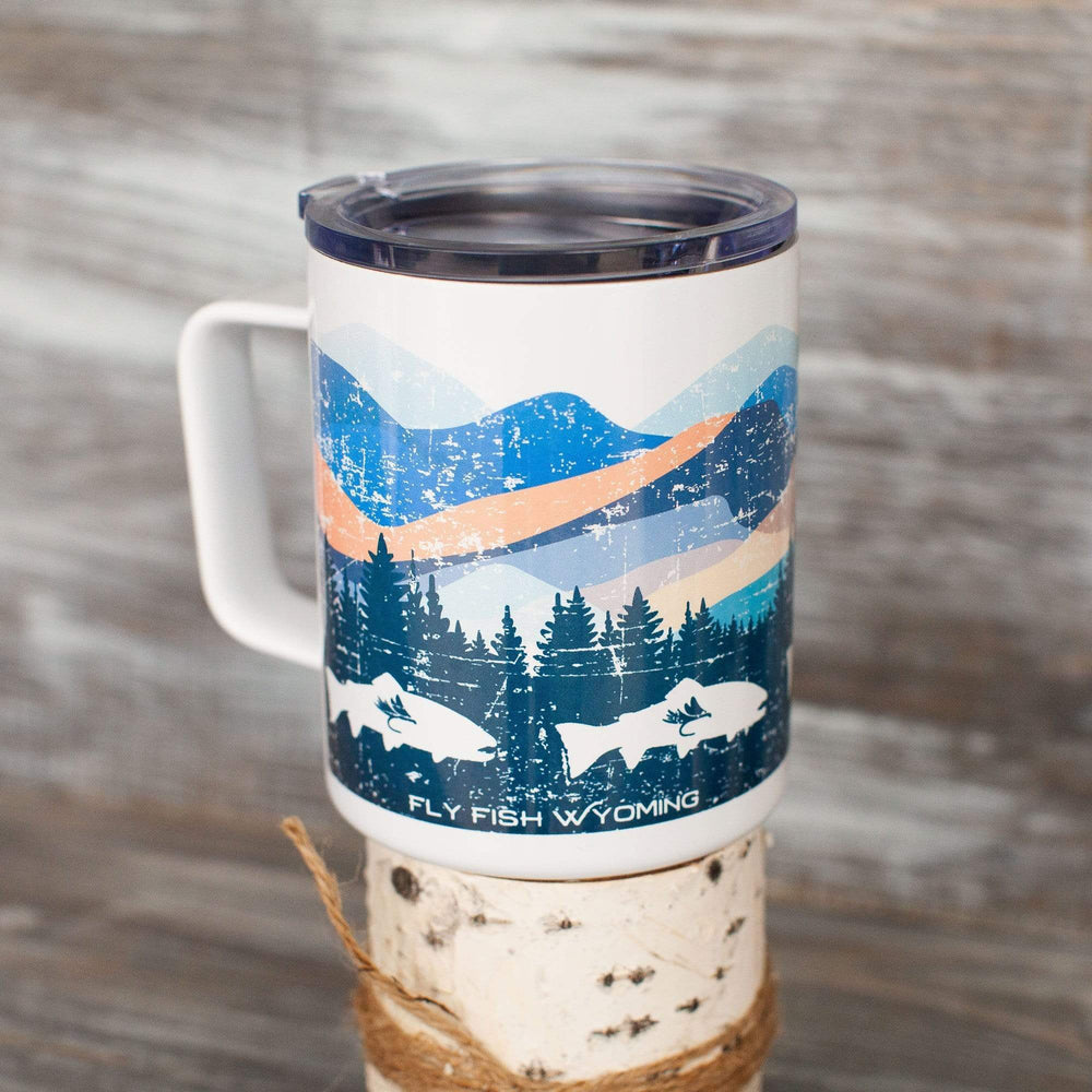 Fly Fish Wyoming Trout n' Trees Insulated Travel Mug