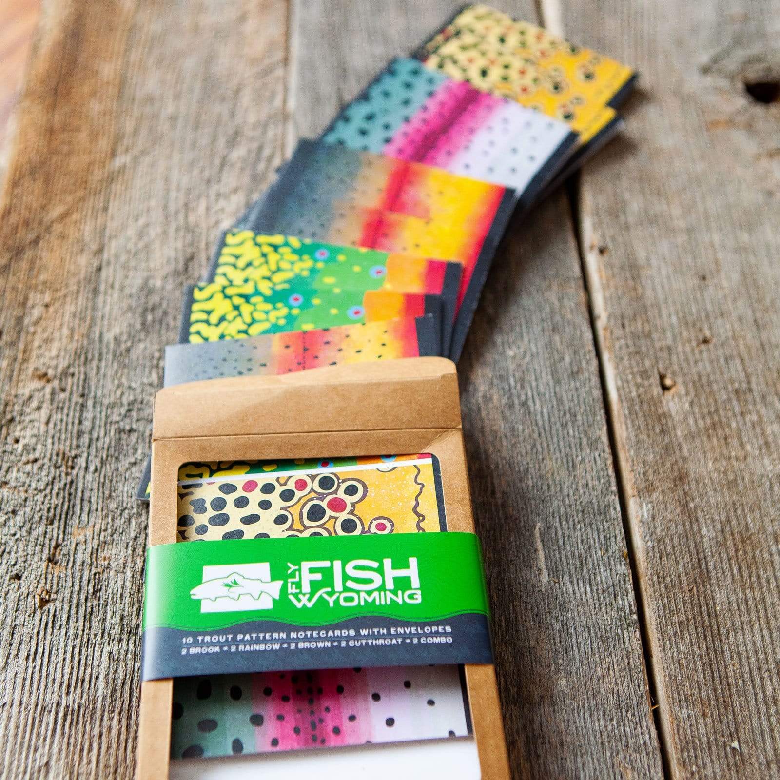 Fly Fish Wyoming Trout Pattern Notecards