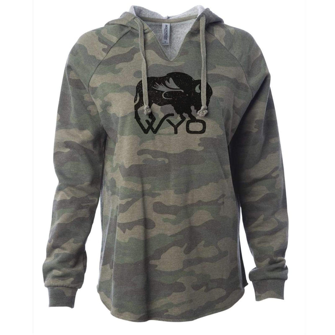 Fly Fish Wyoming Women's Women's Camp Wyo Fly Bison Hooded Pullover