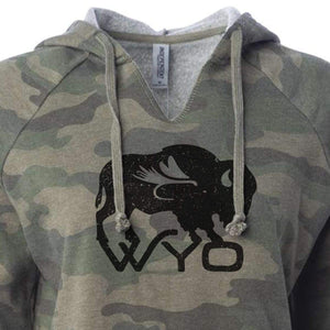 Fly Fish Wyoming Women's Women's Camp Wyo Fly Bison Hooded Pullover