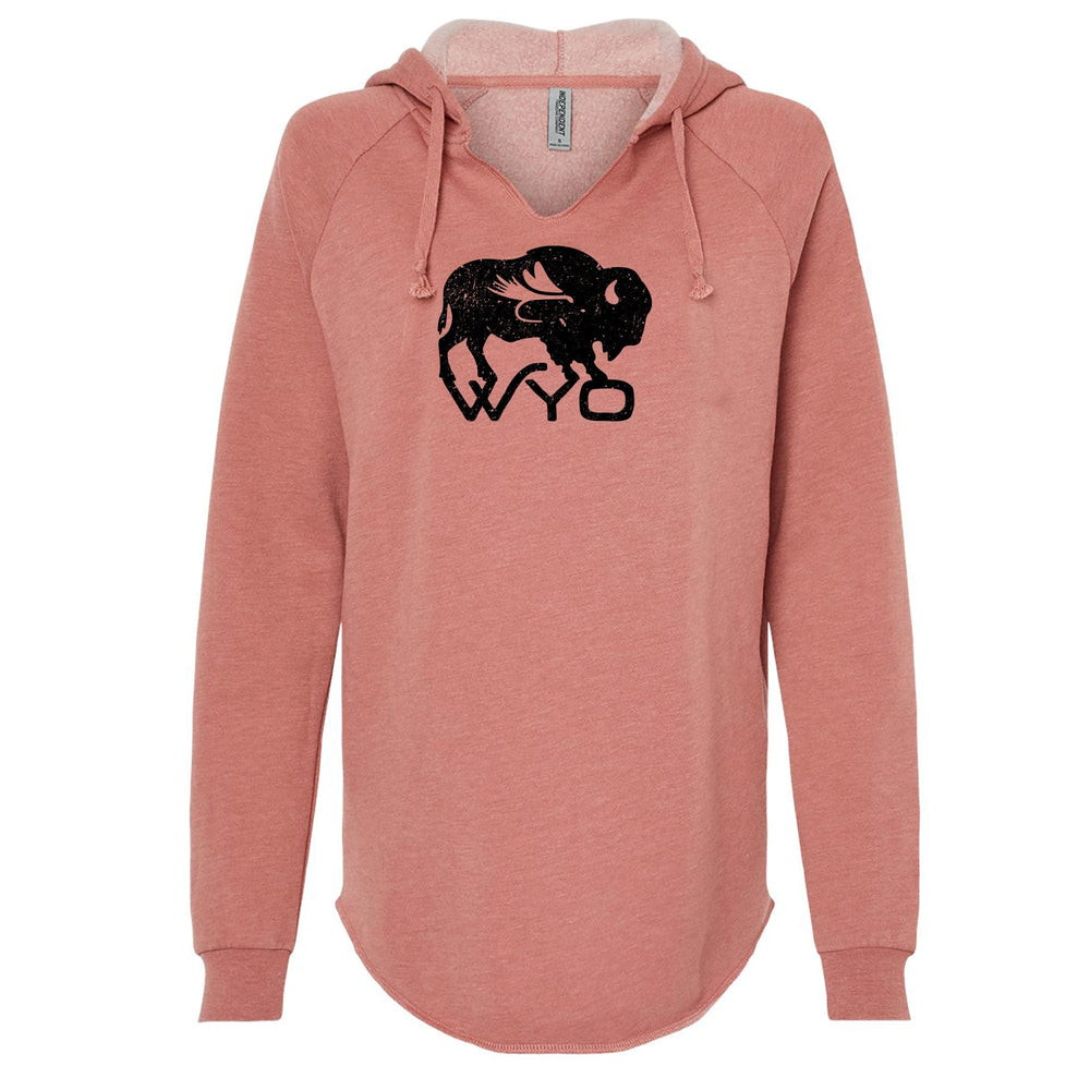 Fly Fish Wyoming Women's S / Rose All Day Women's Wyo Fly Bison Hooded Pullover