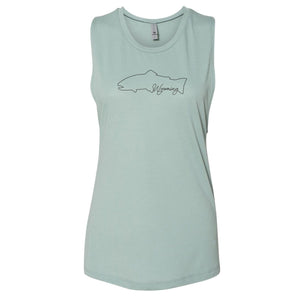 Fly Fish Wyoming Women's S Women's Wyoming Trout Muscle Tank